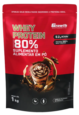 Whey Protein Concentrado , peso 1kg Growth Supplements - sabor Milkshake de Chocolate